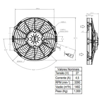 Imagem de Kit 2 Eletroventilador 10 Polegadas 24v Aspirante Imobras