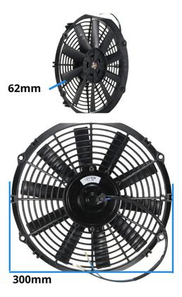 Imagem de Kit 2 Eletroventilador Universal 12" 12v Aspirante