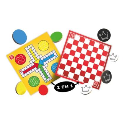 Imagem de Kit 2 Em 1 Jogos Clássicos Dama E Ludo Coleção Pop - Brincadeira de criança