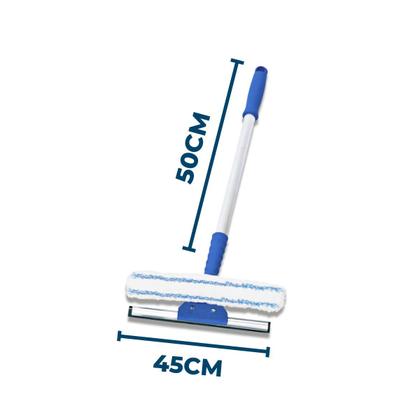Imagem de Kit 2 em 1 Rodo para Limpeza de Vidros 45cm Com Cabo 50cm Bralimpia
