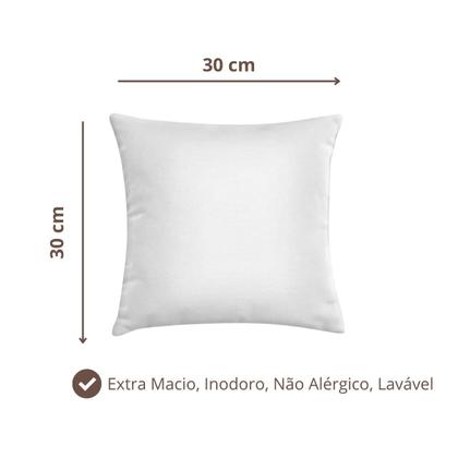 Imagem de Kit 2 Enchimento para Almofadas Fibra Siliconada 30x30 cm