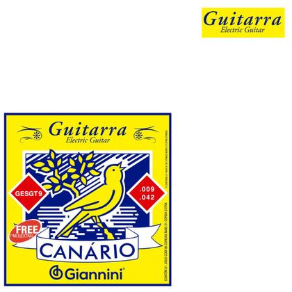 Imagem de Kit 2 Encordoamento Guitarra Giannini Canário GESGT9 0.009 Aço