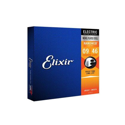 Imagem de Kit 2 Encordoamentos Guitarra 009 Híbrida Elixir Custom Light Nanoweb 12027