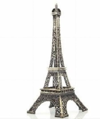 Imagem de Kit 2 Enfeite Miniatura Torre Eiffel Metal Paris Decoração 18cm