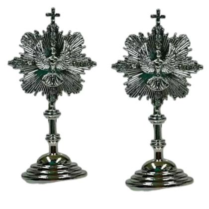 Imagem de Kit 2 Enfeites Católico Resplendor Espírito Santo De Metal