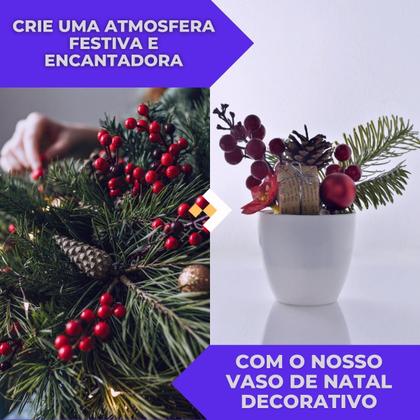 Imagem de Kit 2 Enfeites De Natal Arranjos Natalinos Vasos Decoração