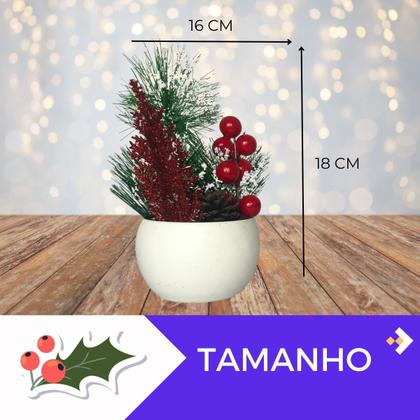 Imagem de Kit 2 Enfeites De Natal Arranjos Natalinos Vasos Decoração