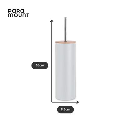 Imagem de Kit 2 Escova Sanitária c/ Tampa de Bambu e Suporte Soft