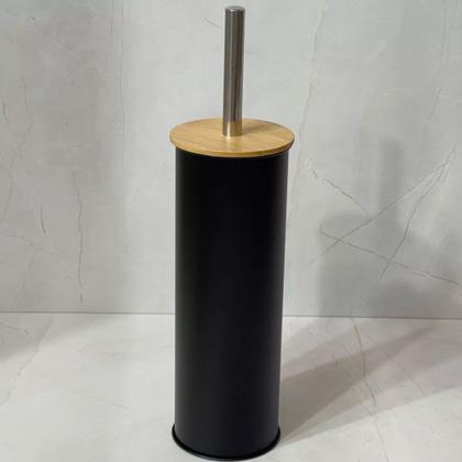 Imagem de Kit 2 Escova Sanitária c/ Tampa de Bambu e Suporte Soft