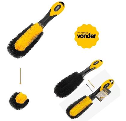 Imagem de Kit 2 Escovas P/ Limpeza Rodas Automotiva Vonder