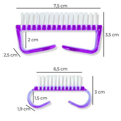 Imagem de Kit 2 Escovinhas Manicure Pedicure Limpeza Higiene de Unhas