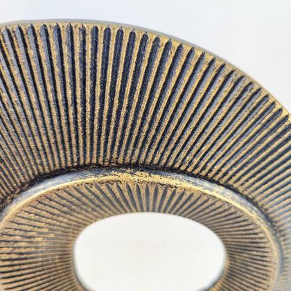 Imagem de Kit 2 Escultura Abstrata Dourada Decoração Redonda