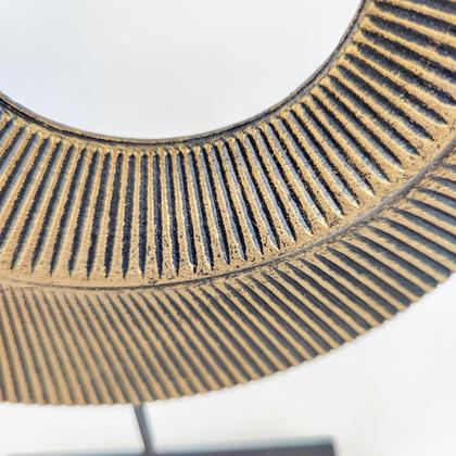 Imagem de Kit 2 Escultura Abstrata Dourada Decoração Redonda