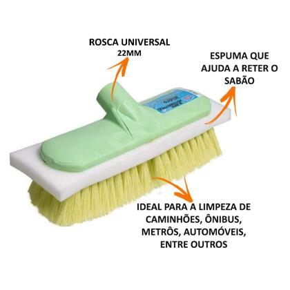 Imagem de Kit 2 Esfregão Vassoura Lava Placa Solar Caminhão Van Ônibus