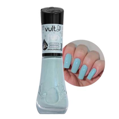 Imagem de Kit 2 Esmalte Azul Sonhando Acordado Efeito Gel Cremoso 5F Fun 8ml Vult