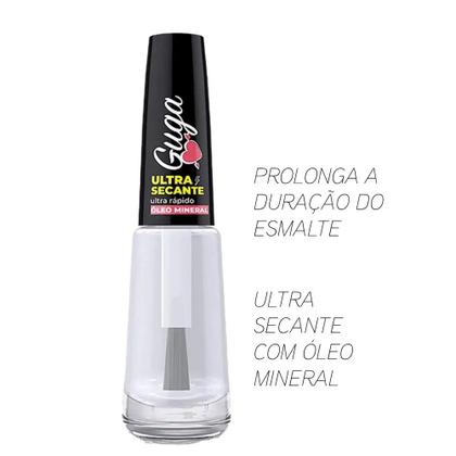 Imagem de Kit 2 Esmaltes Ultra Secagem Guga Seca Rápido Óleo Mineral 8ml