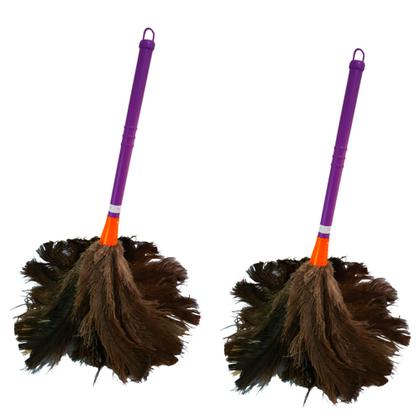 Imagem de Kit 2 Espanador De Pó 30 Cm Penas De Avestruz Tira Poeira