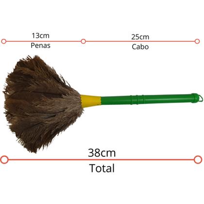 Imagem de Kit 2 Espanador De Pó Penas De Avestruz  Tira Poeira 38 Cm