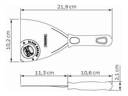 Imagem de Kit 2 Espátula P/ Hambúrguer Chapeiro Reta Aço Inox Black Tramontina