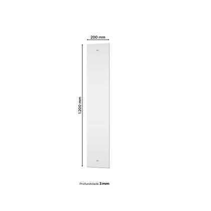 Imagem de Kit 2 Espelhos 120x20cm C/Parf+Buch Silic. Guarda-Rou Prata