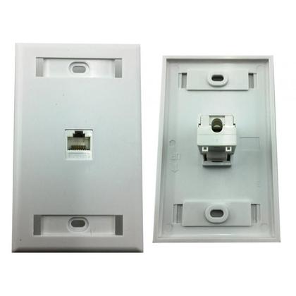 Imagem de Kit 2 Espelhos de parede com 1 saída RJ45 Cat5