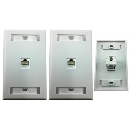 Imagem de Kit 2 Espelhos de parede com 1 saída RJ45 Cat5