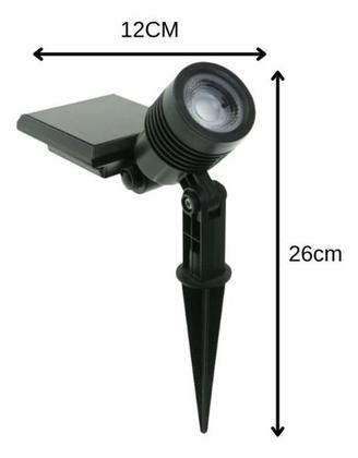 Imagem de Kit 2 Espeto Refletor Led Spot Solar Externo Jardim 10lm