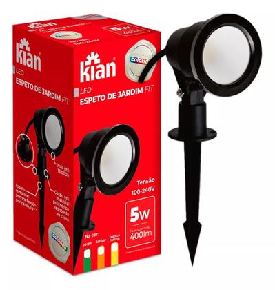 Kit 2 Espetos Luminárias Jardim Led 5w Branca Morna 3000k - Kian Imagem de Kit 2 Espetos Luminárias Jardim Led 5w Branca Morna 3000k