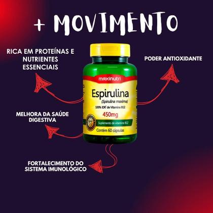 Imagem de Kit 2 Espirulina 450mg com 60 Cápsulas Maxinutri