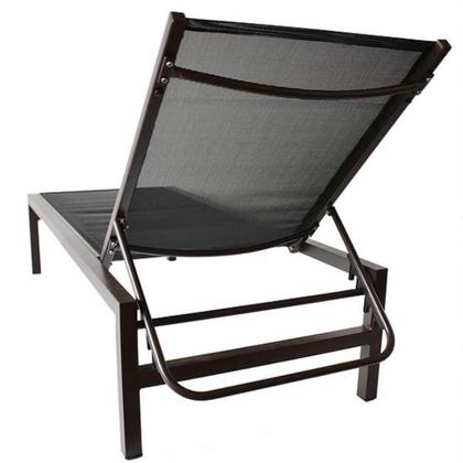 Imagem de Kit 2 espreguiçadeira tela sling e mesinha alumínio para piscina - Sarah Móveis