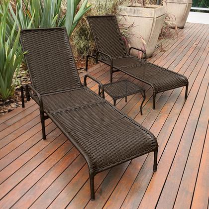 Imagem de Kit 2 Espreguiçadeiras Catar com Regulagem e Mesa de Centro para Piscina, Área Externa