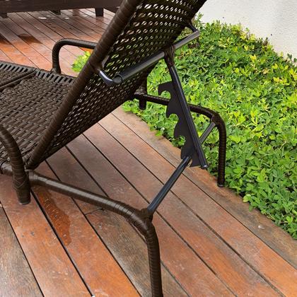 Imagem de Kit 2 Espreguiçadeiras Catar com Regulagem e Mesa de Centro para Piscina, Área Externa