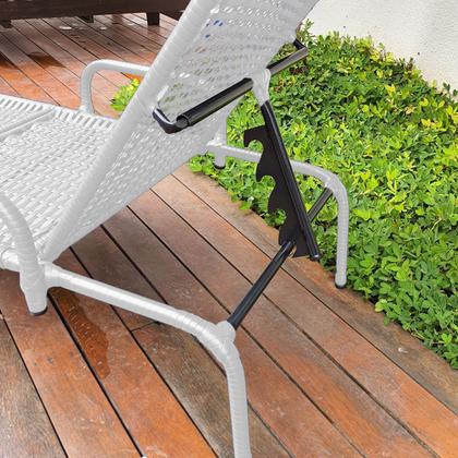 Imagem de Kit 2 Espreguiçadeiras Catar com Regulagem e Mesa de Centro para Piscina, Área Externa