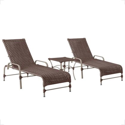 Imagem de Kit 2 Espreguiçadeiras Corda Náutica e Mesa Garden em Alumínio para Piscina Edícula Catar