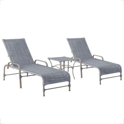 Imagem de Kit 2 Espreguiçadeiras Corda Náutica e Mesa Garden em Alumínio para Piscina Edícula Catar