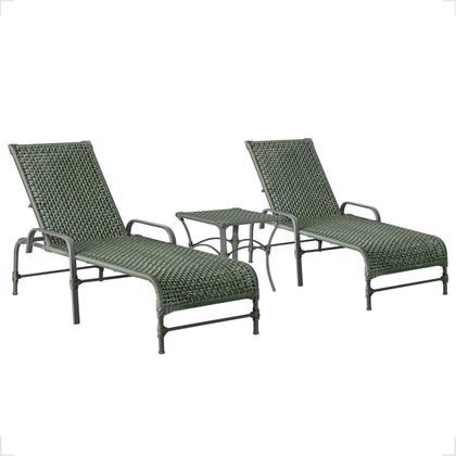 Imagem de Kit 2 Espreguiçadeiras Corda Náutica e Mesa Garden em Alumínio para Piscina Edícula Catar