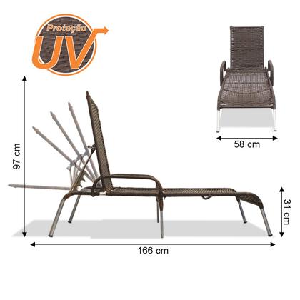 Imagem de Kit 2 Espreguiçadeiras em Alumínio Com Regulagem Madrid