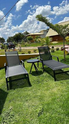 Imagem de Kit 2 Espreguiçadeiras Lótus Premium Encosto Regulável 5 Posições em Alumínio e Tela Sling