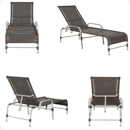 Imagem de Kit 2 Espreguiçadeiras Mesa em Alumínio Piscina Jardim e Área Catar