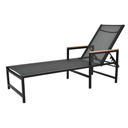 Imagem de Kit 2 Espreguiçadeiras para piscina com Braço e mesa Lateral Amélia em Tela Sling