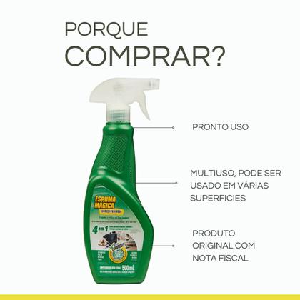 Imagem de Kit 2 Espuma Mágica Limpador Spray Carro Sofá Proauto 500ml