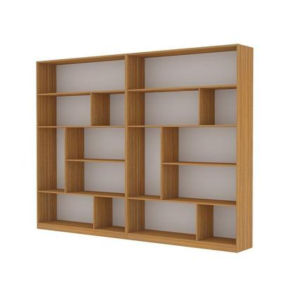 Imagem de Kit 2 Estante para Livros 180 cm X 240 cm 4 Prateleiras Seattle Yescasa Marrom/Freijó