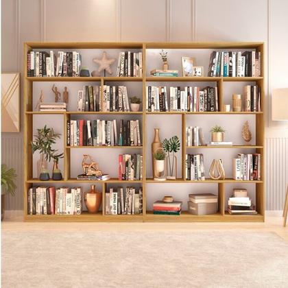 Imagem de Kit 2 Estante para Livros 180cmx240cm 4 Prateleiras Seattle Yescasa