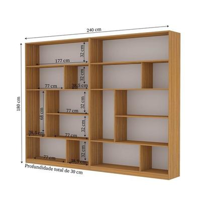 Imagem de Kit 2 Estante para Livros 180cmx240cm 4 Prateleiras Seattle Yescasa