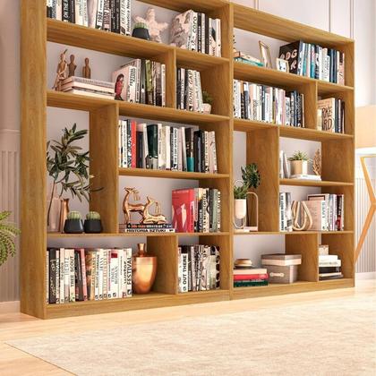 Imagem de Kit 2 Estante para Livros 180cmx240cm 4 Prateleiras Seattle Yescasa