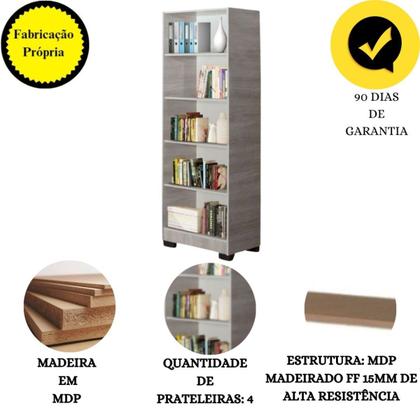 Imagem de Kit 2 Estante Para Livros Mesa Escrivaninha Onix Natural Com Porta