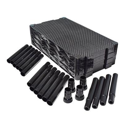 Imagem de Kit 2 Estante Preta de Plástico Modular 4 Prateleiras Multiuso