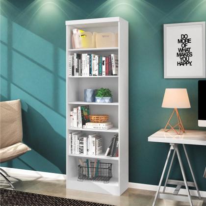 Imagem de Kit 2 Estantes Livreiro 5 Prateleiras Linus Branco - Qmovi