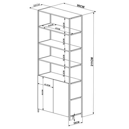 Imagem de Kit 2 Estantes Livreiros Decorativas Estilo Industrial Steel Quadra Vermont Base Preto - Artesano