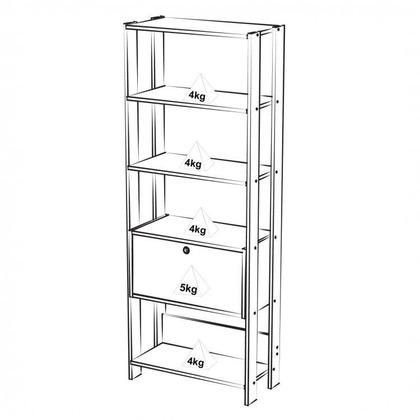 Imagem de Kit 2 Estantes Multiuso Alta 4 Prateleiras 1 Porta 166cmx126cm Match Artely